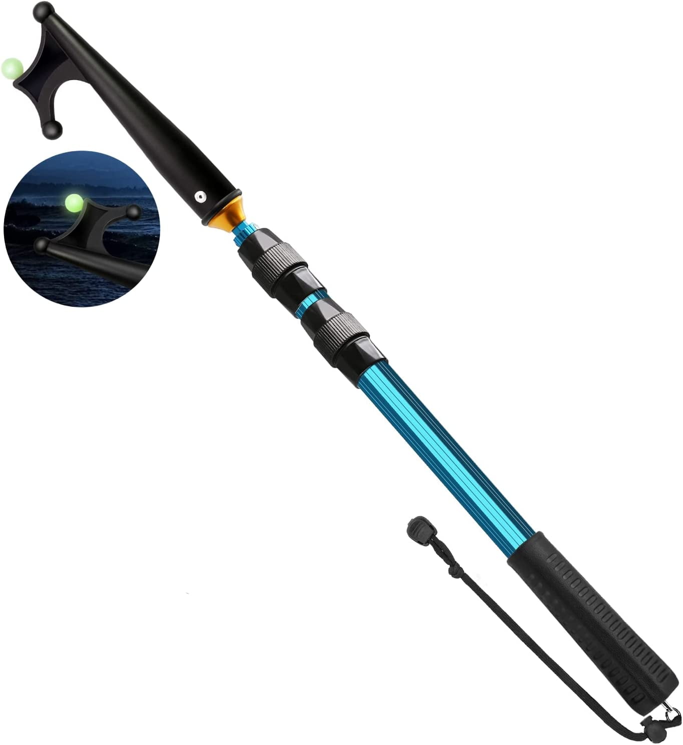 San Like Telescoping Boat Hooks Adjustable Boat Push Pole - Dock Pole Floating,Durable,Rust-Resistant with Luminous Bead Push Pole for Docking Extends