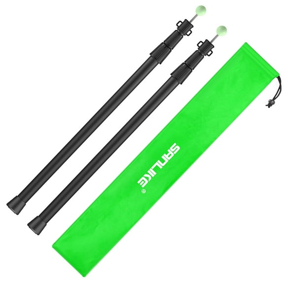 SAN LIKE Telescoping Tarp Poles Tent Poles, 96" Aluminum Canopy Poles Extendable Pole for Awning Shelter Camping Hiking Backpacking, Luminous Tip Cap Design, Set of 2, Black