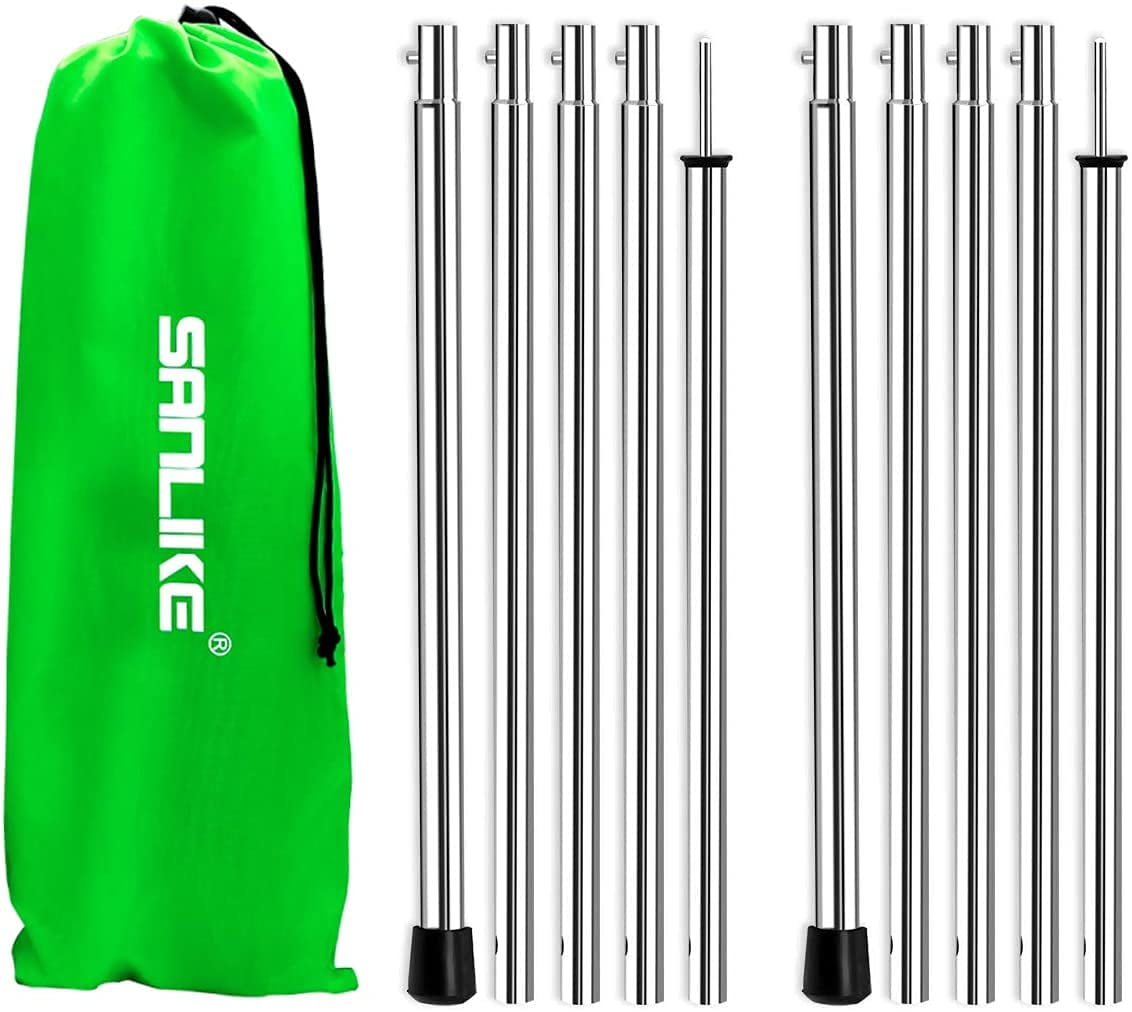 KOMCLUB Telescoping Tent Poles - Adjustable Stainless Steel Tarp Poles 78" Set Of 2