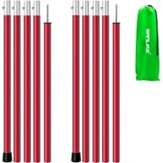 SAN LIKE Tent Poles Tarp Poles Adjustable 75 inches Aluminum Tent Pole for Tarp Telescoping Easy Adjustable&Collapsible Camping Tarp Pole,Set of 2 (5 Sections & Red)
