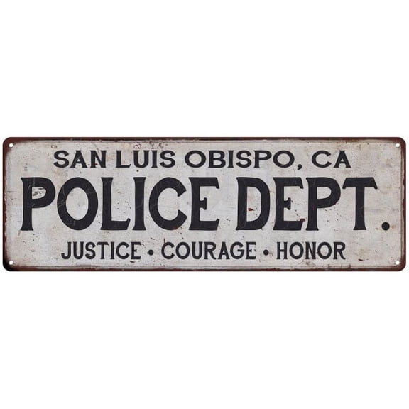 SAN LUIS OBISPO, CA POLICE DEPT. Vintage Look Metal Sign Decor Retro 108240012800