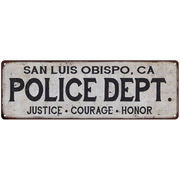 SAN LUIS OBISPO, CA POLICE DEPT. Vintage Look Metal Sign Decor Retro 206180012800