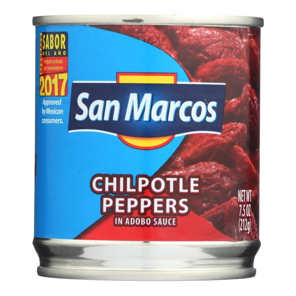 SAN MARCOS - Smoky Chipotle Peppers in Adobo Sauce - 7.5 Oz Case of
