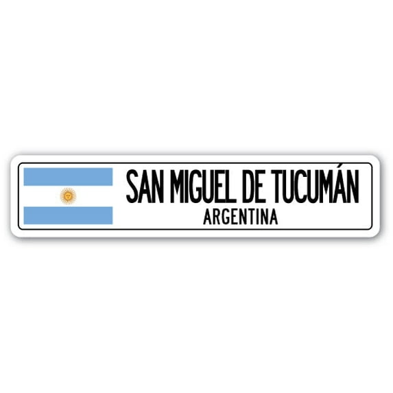SAN MIGUEL DE TUCUMON ARGENTINA Street Sign Argentinian flag city country gift
