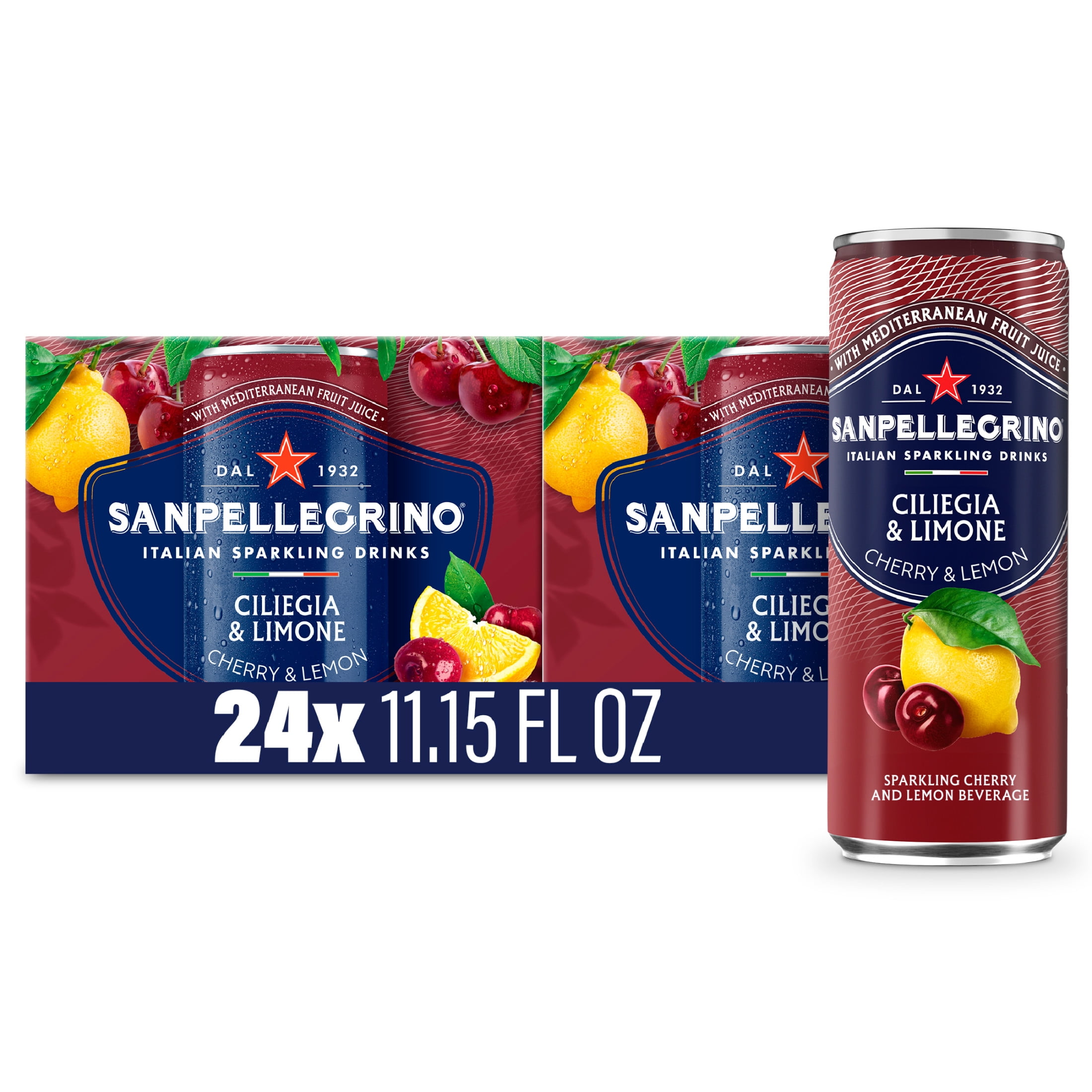 SanPellegrino Soda Italiana Sparkling Cherry and Lemon, 24 Pack Cans