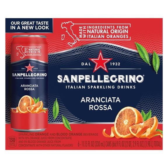 SAN PELLEGRINO Sparkling Blood Orange Beverage, 66.9 FO, Case of 4