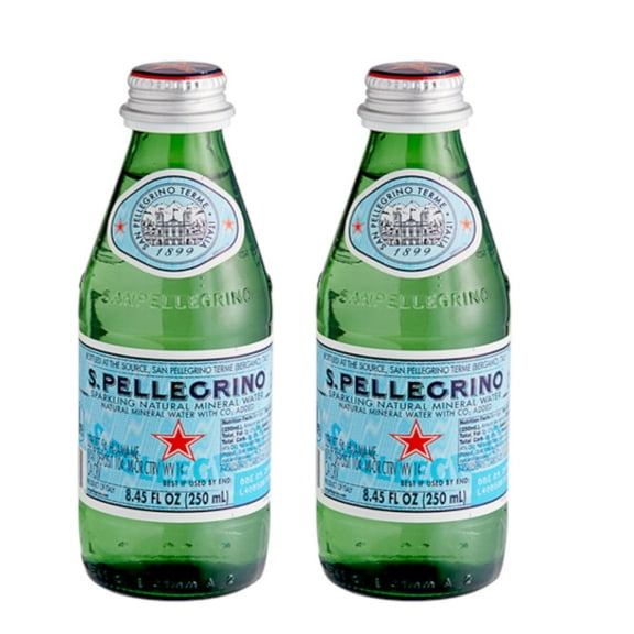 SAN PELLEGRINO Sparkling Mineral Water, Glass, 2 Pack, 8.45 FL OZ