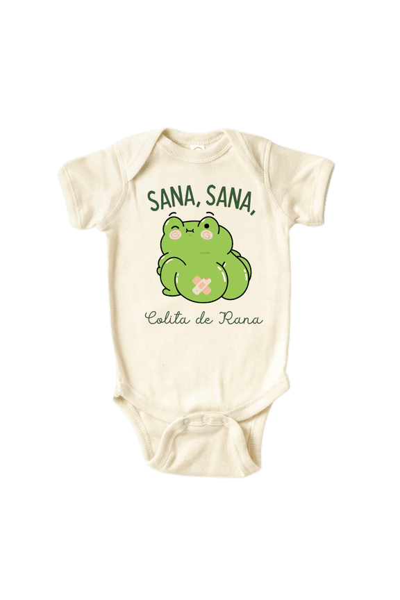 SANA, SANA, Colita de Rana Baby Bodysuit, Newborn Outfit, Baby Clothes, Gift for Children 6-9m Natural
