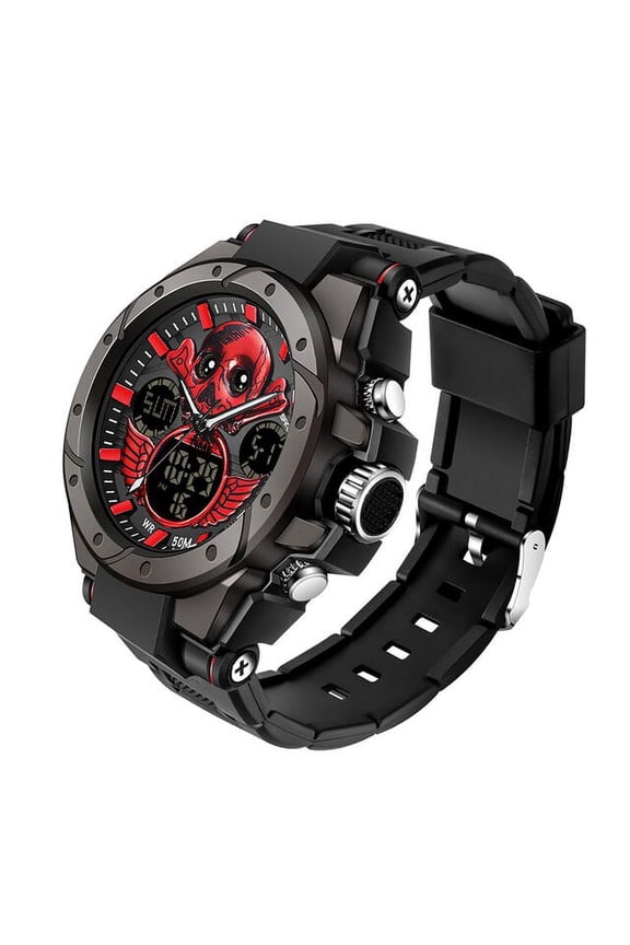 SANAD Top Brand 2022 New Men's Watches Sport Dual Display Watch 5ATM Waterproof Quartz Wristwatch for Men relogio masculino 6087