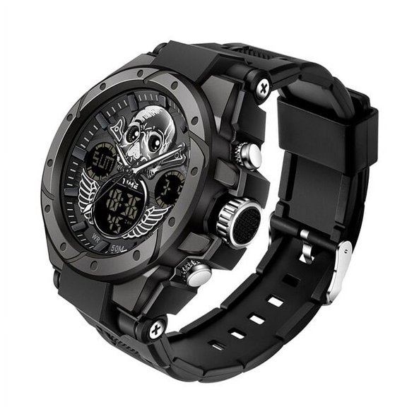 SANAD Top Brand 2022 New Men's Watches Sport Dual Display Watch 5ATM Waterproof Quartz Wristwatch for Men relogio masculino 6087