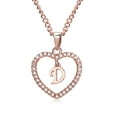 thumbnail image 1 of SANAG 26 Letters D Heart Shape Pendant Necklace Rhinestone Rose Golden Clavicular Chain Jewelry Couple Gift, 1 of 5