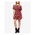 thumbnail image 1 of SANCTUARY $139 Womens New 1639 Maroon Floral Short Sleeve Peasant Dress M B+B, 1 of 3