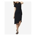 thumbnail image 1 of SANCTUARY Womens Black Asymmetrical One Sleeve Sleeveless Jewel Neck Below The Knee Cocktail Dress M, 1 of 4