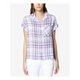 thumbnail image 1 of SANCTUARY Womens Purple Plaid Boyfriend Button Up Top S, 1 of 3