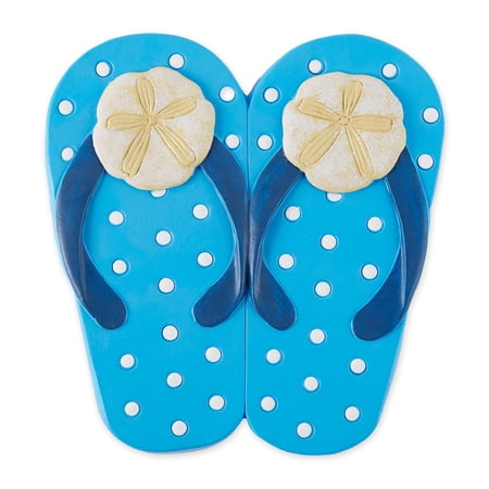 Multi-Color Sand Dollar Flip Flops Stepping Stone 9x9.5 and weighs 3.3 lbs