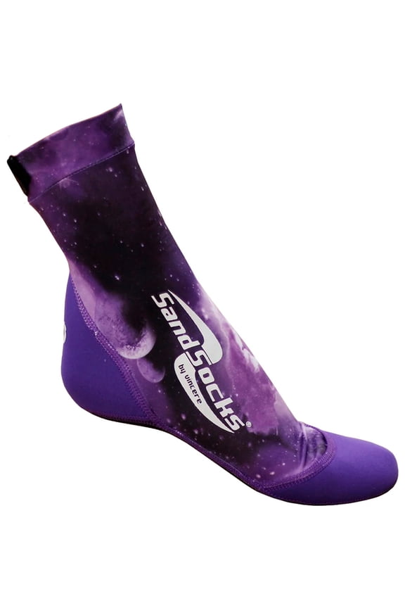 Adult Unisex Classic High-Top Sand Socks, Color: Purple Galaxy, Size: 2XS