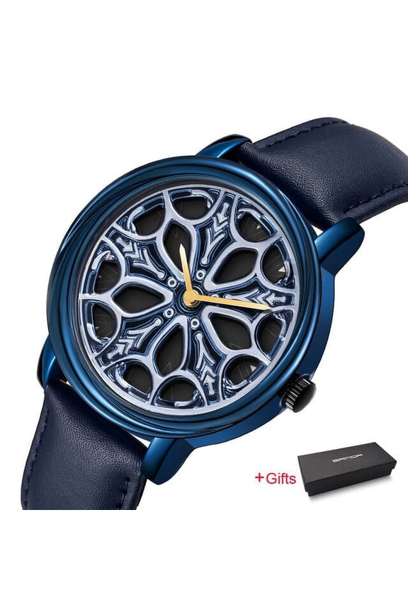 2022 New Casual Men's Watches Luxury Fashion Rotating Dial Wristwatch For Men Quartz Watch Clock Relogio Masculino P1105