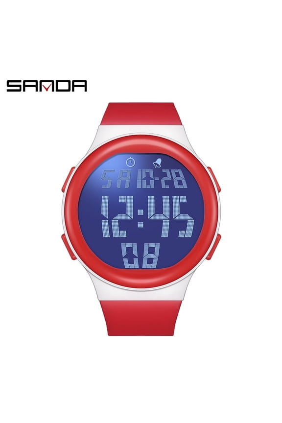 SANDA Large Screen Single Chip Electronic Watch for Men And Women Waterproof Outdoor Night Light Trendy Korean Version
