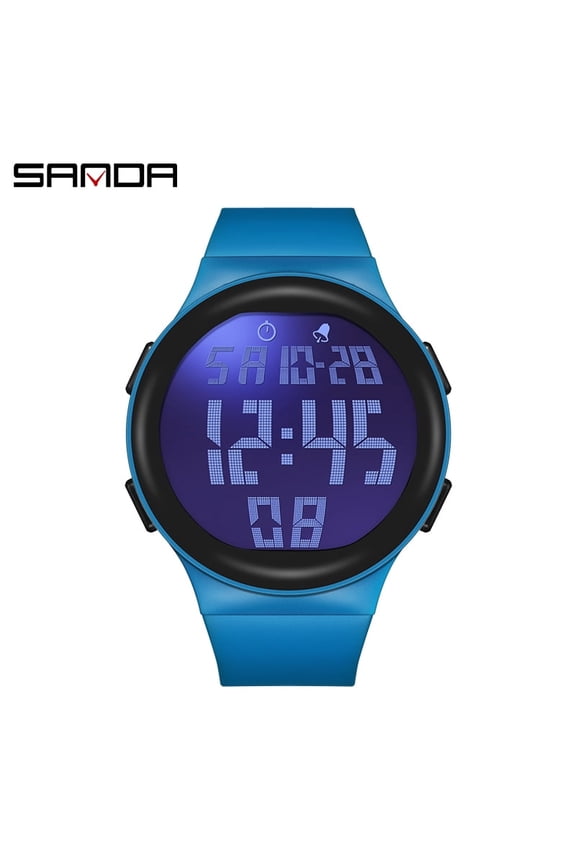 SANDA Large Screen Single Chip Electronic Watch for Men And Women Waterproof Outdoor Night Light Trendy Korean Version