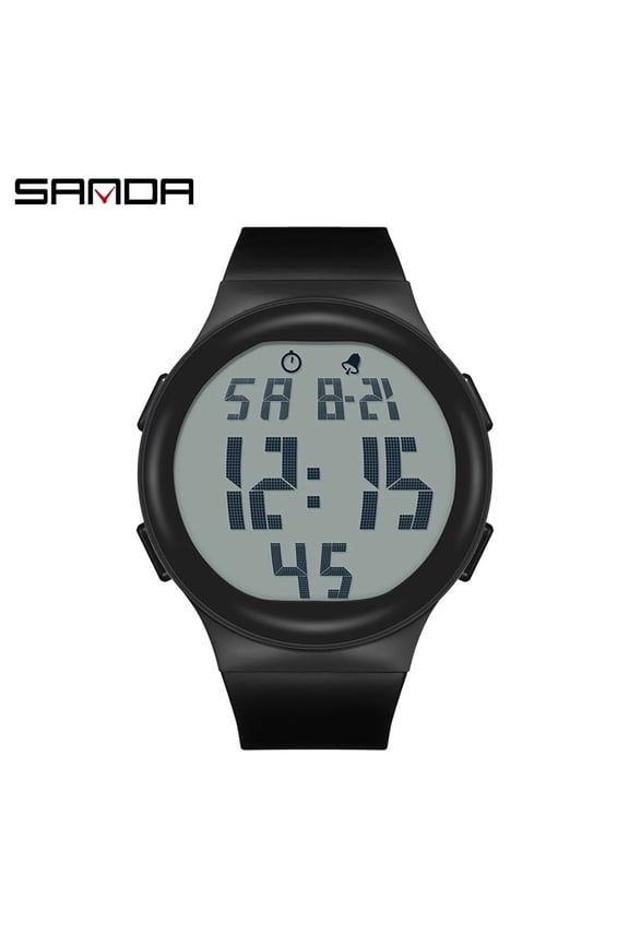 SANDA Large Screen Single Chip Electronic Watch for Men And Women Waterproof Outdoor Night Light Trendy Korean Version