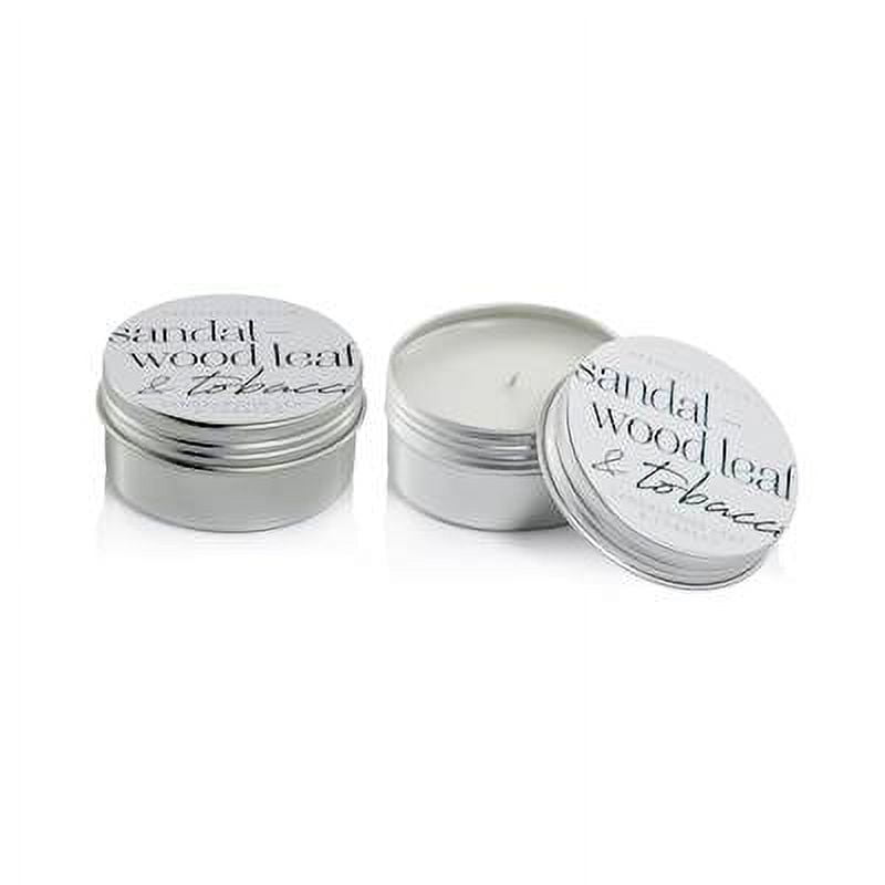 tobacco sandalwood candle SANDALWOOD LEAF and TOBACCO Zodax Apothecary Guild Scented Tin Candle