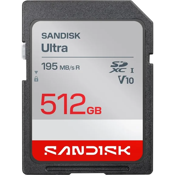 SANDISK 512GB Ultra SDHC UHS-I Card and SDXC UHS-I Card - Up to 195MB/s Read Speed, Full HD Video, V10, U1, C10 - SDSDUVQ-512G-GN6IN