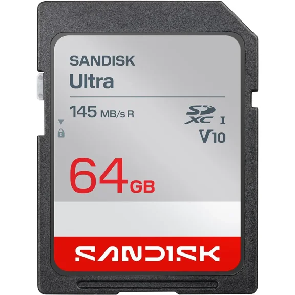 SANDISK 64GB Ultra SDHC UHS-I Card and SDXC UHS-I Card - Up to 145MB/s Read Speed, Full HD Video, V10, U1, C10 - SDSDUVQ-064G-GN6IN