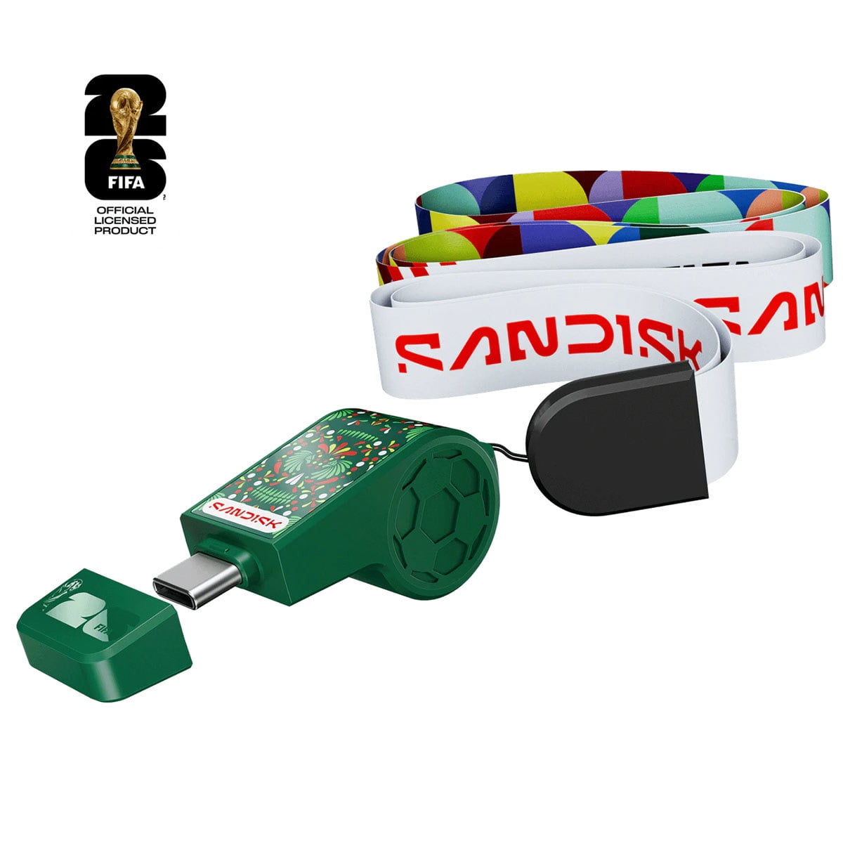 SANDISK® USB-C™ FLASH DRIVE: FIFA WORLD CUP 2026™ EDITION,  64GB GREEN, MEXICO