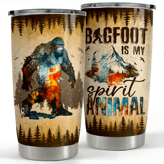 SANDJEST Bigfoot Tumbler Cup 20oz Bigfoot Gifts for Men Stainless Steel Insulated Tumblers Coffee Travel Mug Gift for Birthday Christmas