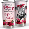 thumbnail image 1 of SANDJEST Cow Tumbler Buckle Up Buttercup Floral 20oz Tumblers with Lid Gift for Women Girl Daughter Sister Animal Lovers Christmas Birthday, 1 of 6