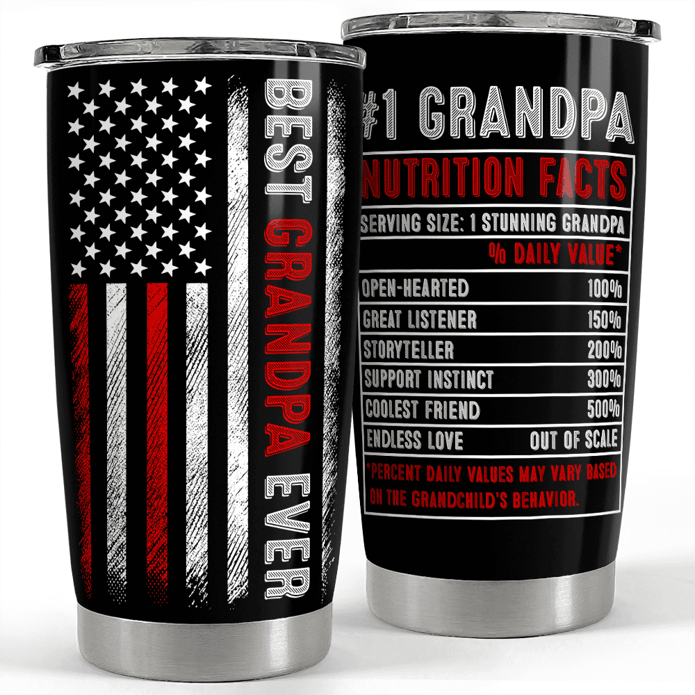 SANDJEST Grandpa Tumbler 20oz Best Grandpa Ever Stainless Steel Insulated Tumblers Coffee Travel Mug