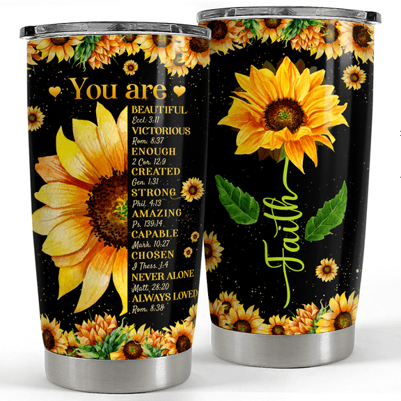 SANDJEST Inspirational Tumbler 20oz Christian Gift Inspirational Gifts for Women Motivational Stainless Steel Insulated Tumblers Coffee Travel Mug Cup Religious Gift for Birthday Christmas
