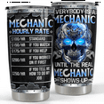 thumbnail image 1 of SANDJEST Mechanic Gifts for Men Mechanic Hourly Rate Tumbler 20oz Stainless Steel Insulated Tumblers Coffee Travel Mug Cup Mechanics Gift for Birthday Christmas, 1 of 5