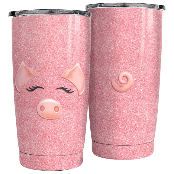 SANDJEST Pig Tumbler 20oz Tumblers with Lid Gift for Women Girl Daughter Sister Animal Lovers Christmas Birthday