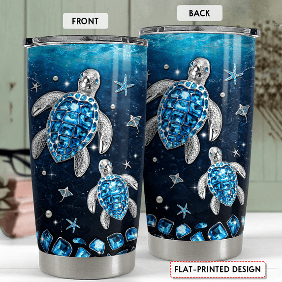 SANDJEST Sea Turtle Tumbler 20oz Stainless Steel Insulated Tumblers Coffee Travel Mug Cup Jewelry Drawings Style Turtles Gifts for Women Girls Teen Gift for Birthday Christmas
