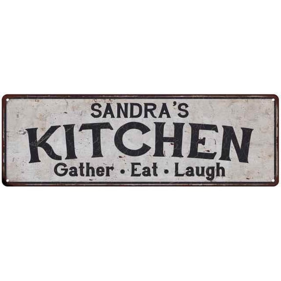 SANDRA's Kitchen Gift Rustic Chic Decor Gift 6x18 Sign 206180051433