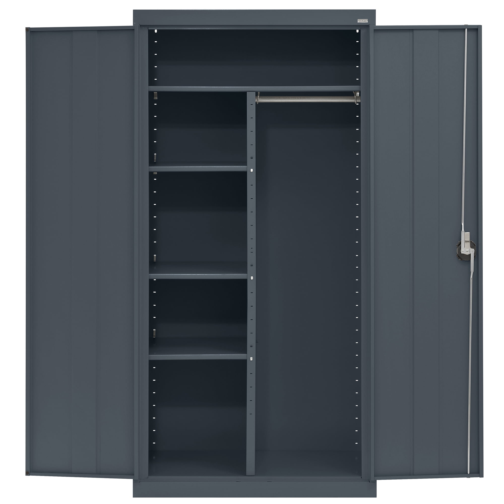 Charcoal Steel Freestanding Lockable Office Cabinet with Adjustable Shelving