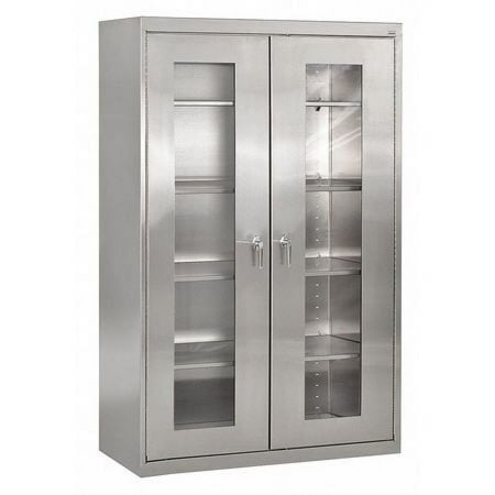 Sandusky SA4V482478-XX Stainless Steel Clearview Cabinet with Swing Handle Lock