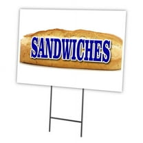 SANDWICHES 18"x24" Yard Sign & Stake | Advertise Your Business | Stake Included Image On Front Only | Made in The USA