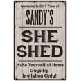 thumbnail image 1 of SANDY'S She Shed Sign Lady Cave Sign Gift 16 x 24 Matte Finish Metal 116240082325, 1 of 1