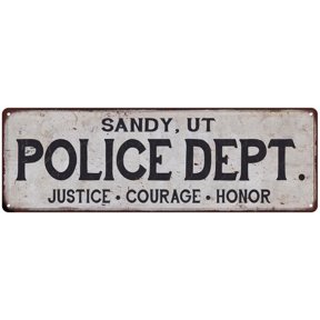 SANDY, UT POLICE DEPT. Home Decor Metal Sign Gift 6x18 106180012323