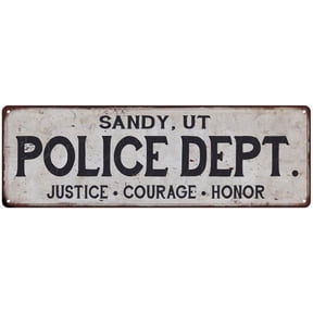 SANDY, UT POLICE DEPT. Home Decor Metal Sign Gift 8x24 108240012323