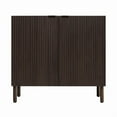 thumbnail image 1 of Sango Merk Walnut 2-Door Accent Cabinet with Shelves and Decorative Panels, 1 of 7