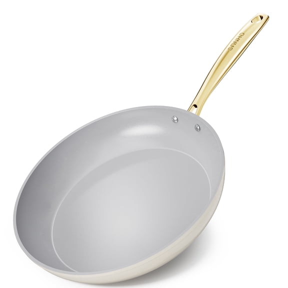 Sanho Ceramic Nonstick Fry Pan Skillet 12 inch, Diamond-Titanium Coating, Oven & Induction Safe 500°F, Non-Toxic, Dishwasher Safe