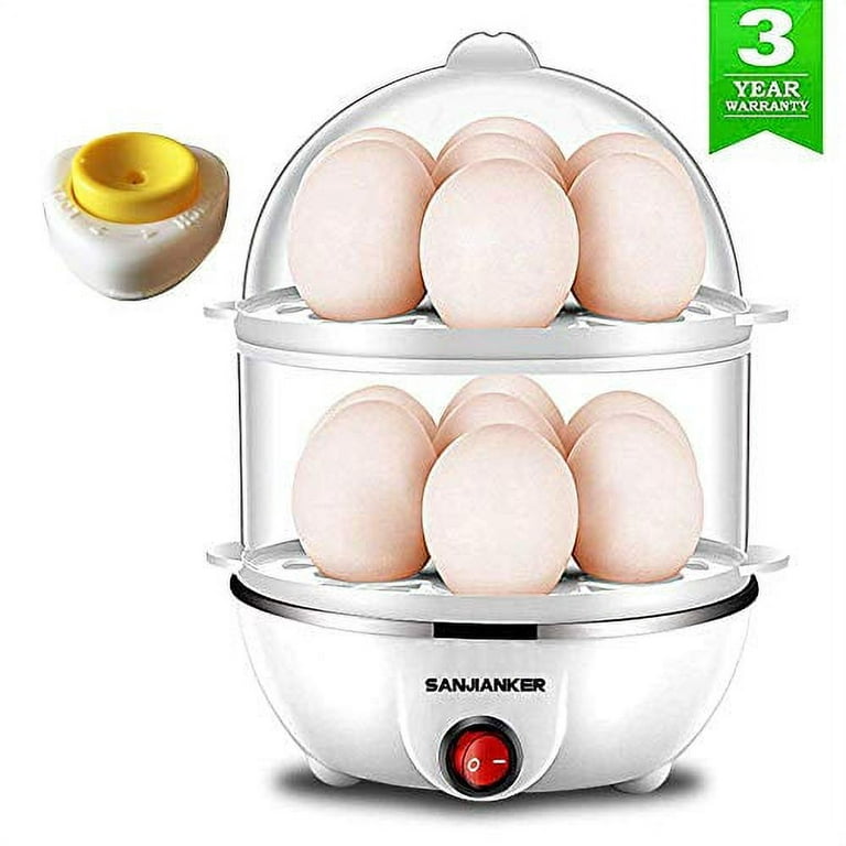 14-Egg Programmable Easy Egg Cooker, Steamer, Poacher (Black)