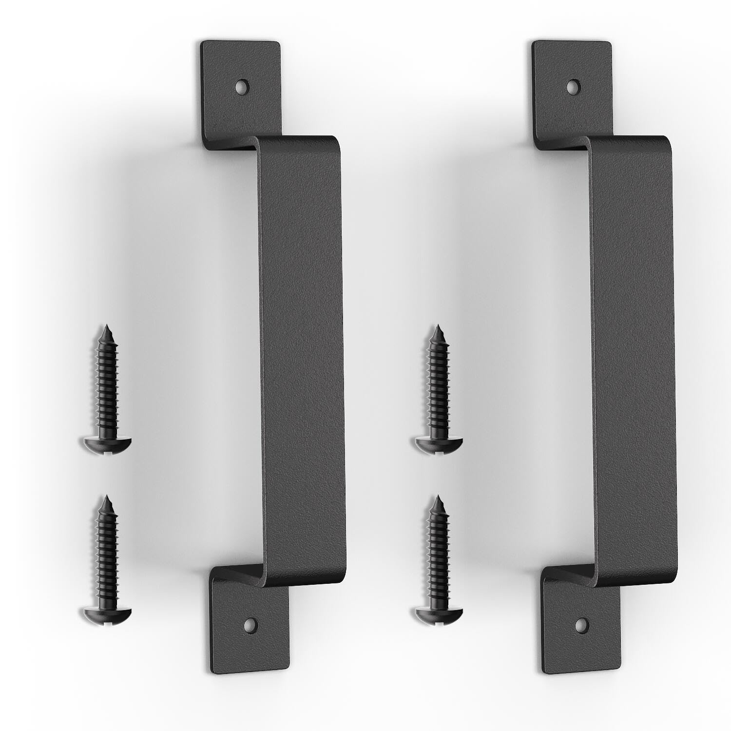 Gaizda Black Steel Barn Door Handle - 2-Pack, Rustic Style For Sliding Doors, Wardrobes, Drawers & More