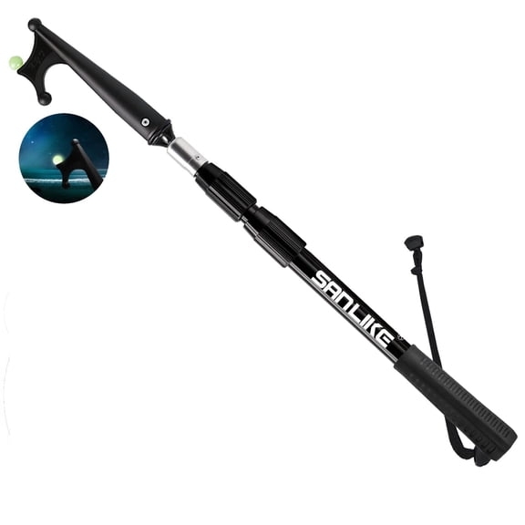 KOMCLUB Boat Hooks For Docking Boat Hooks Adjustable Boat Hook Pole 3 Sections with Luminous Beads Rubber Grip 1.2m Hook Boat Pole