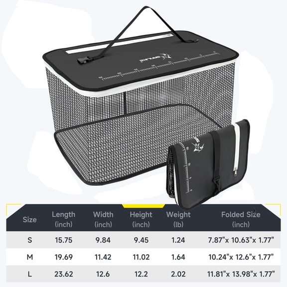 KOMCLUB Floating Fish Protection Driving to the Sea Fishing Basket Sea Fishing Rock Fishing Fish Protection Hanging Glue Quick Drying Portable Nylon Thread Weaving Fish Cage