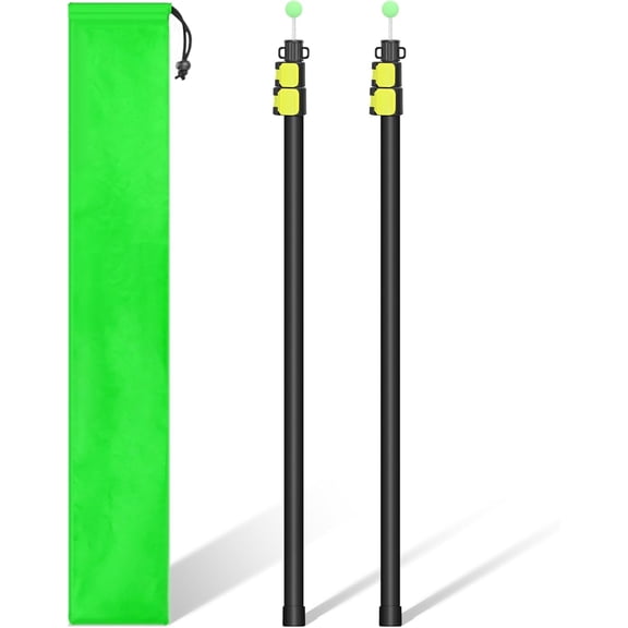 SANLIKE Tarp Poles Heavy Duty Telescoping Adjustable Aviation Aluminum Canopy Rods with Protection Cap Portable Poles for Tent Fly Awning Camping Hiking Set of 2
