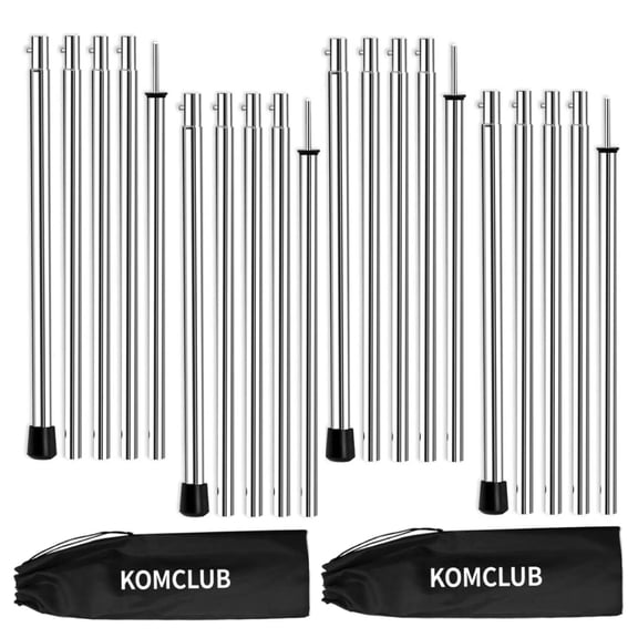 SANLIKE Telescoping Tent Poles Adjustable Tarp Poles Camping Stainless Steel Lightweight Tent Poles for Trap Sun Sails Canopy Awning Shelter Backpacking Hiking 78 in Set of 4
